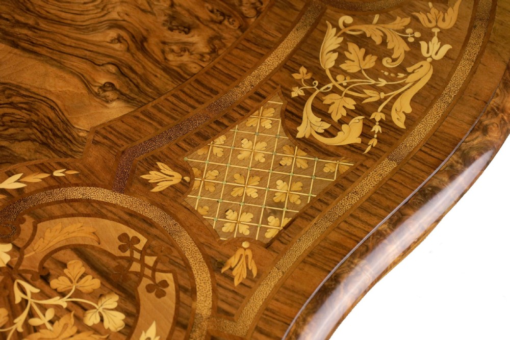 An Exhibition Quality Victorian Inlaid Marquetry Tilt Top Centre Table View IV