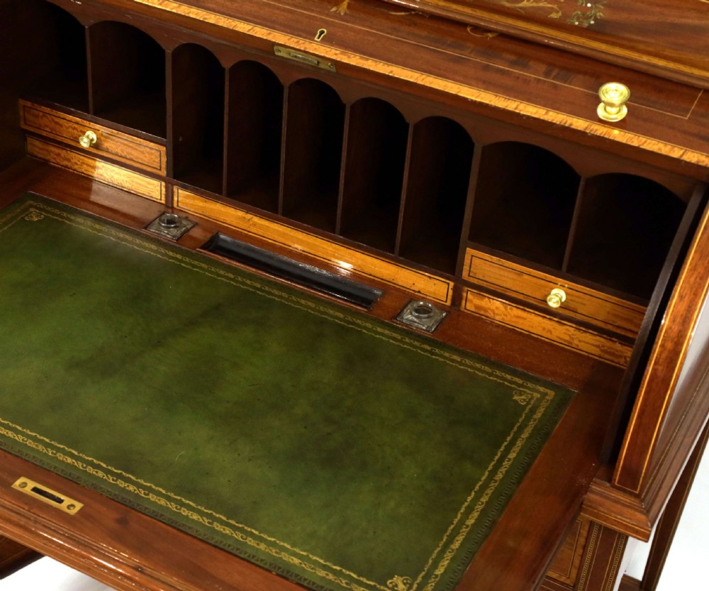 A Beautiful Late Victorian Mahogany Cylinder Desk View III