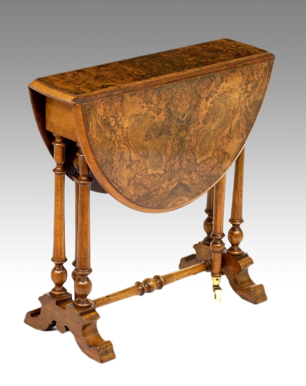 A Fine Quality Victorian Burr Walnut Inlaid Baby Sutherland Table