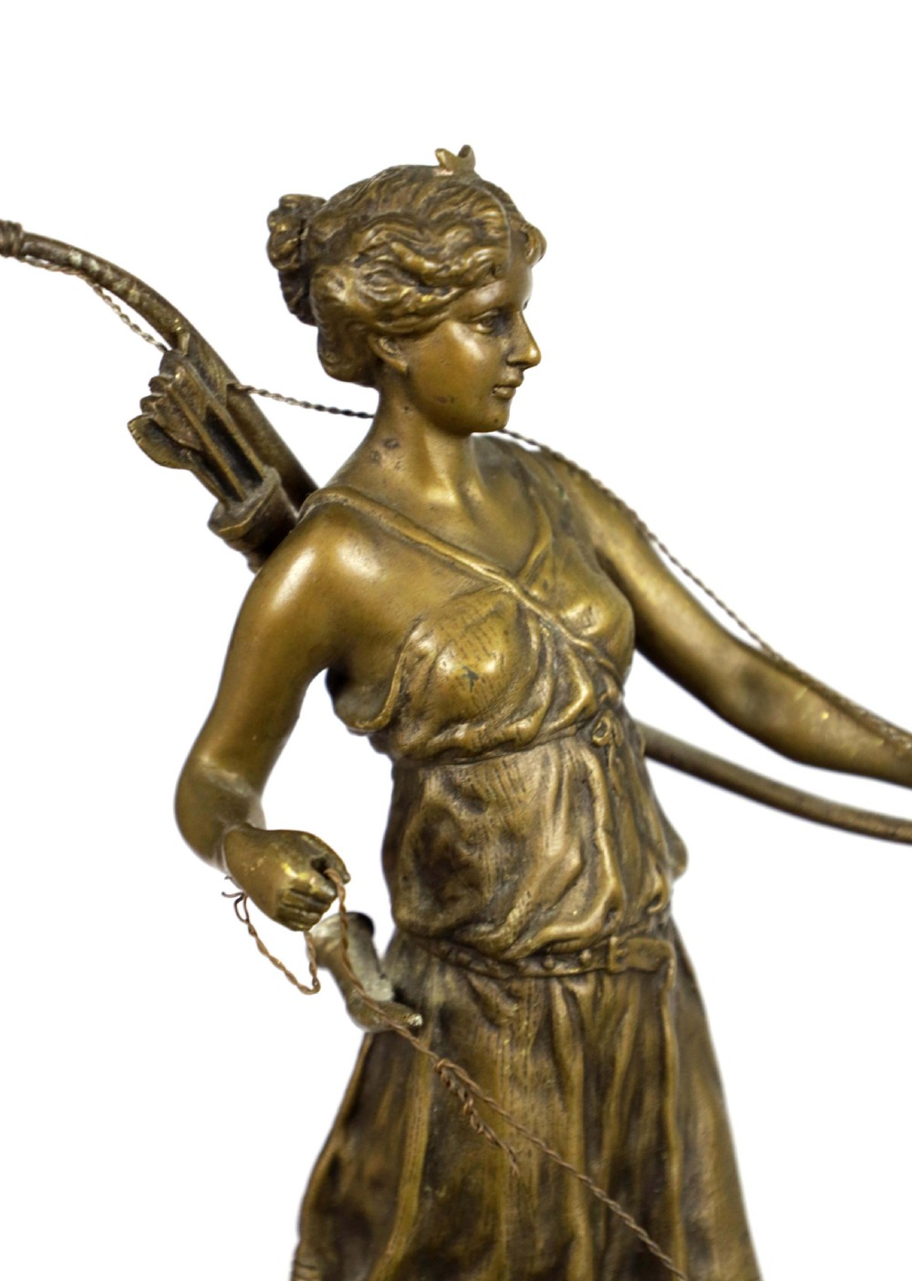 A 19th Century French Bronze and Onyx Figural Desk Tidy View II