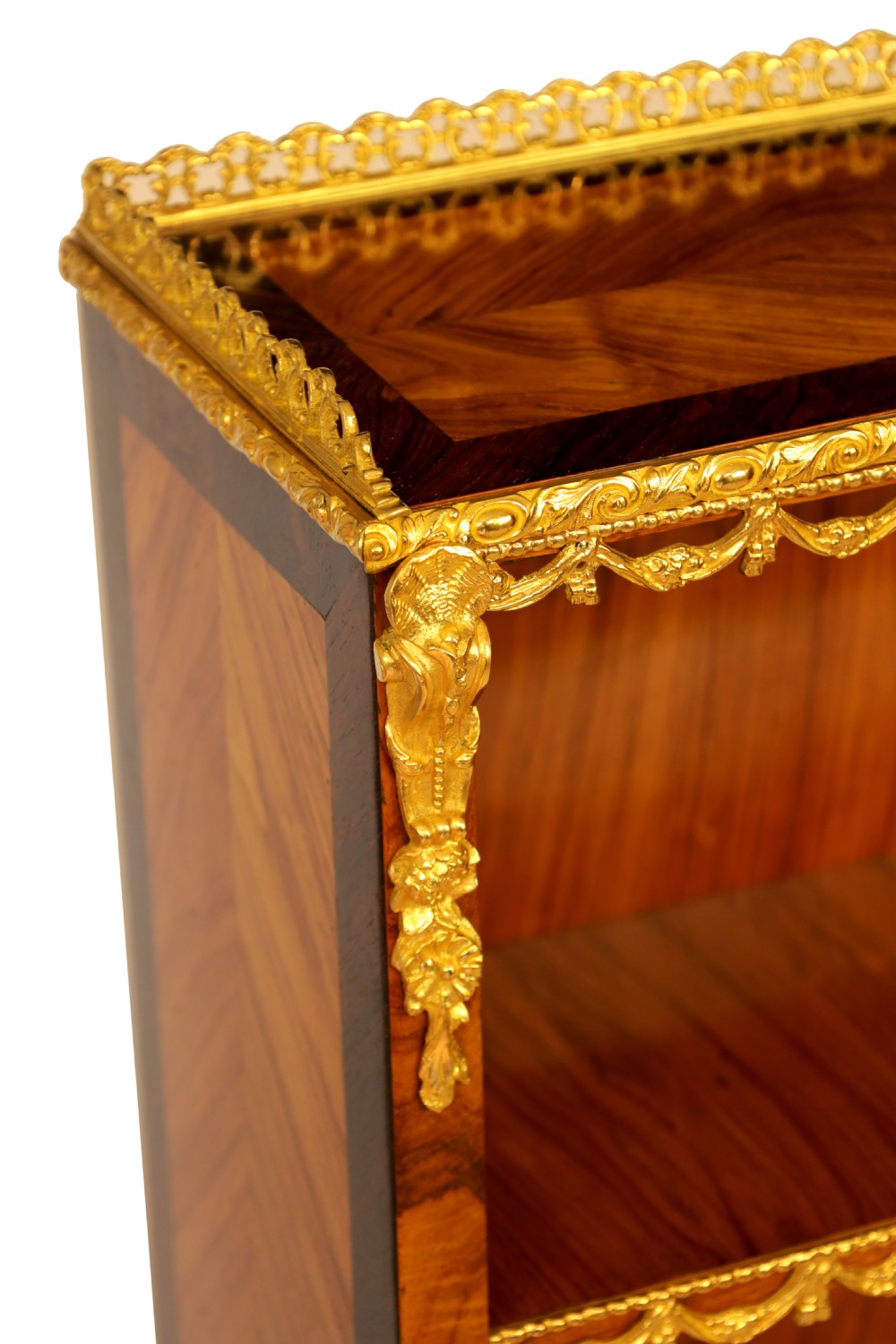 A Fine Victorian Ormolu Mounted Walnut Open Bookcase View II