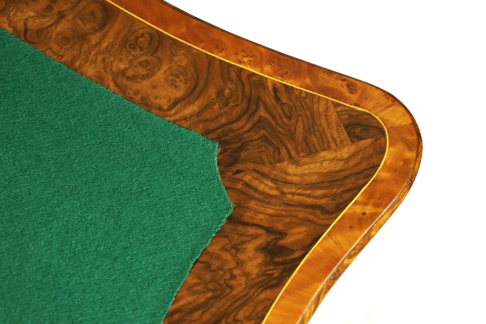 An Excellent Quality Victorian Ormolu Mounted Burr Walnut Games Table View X