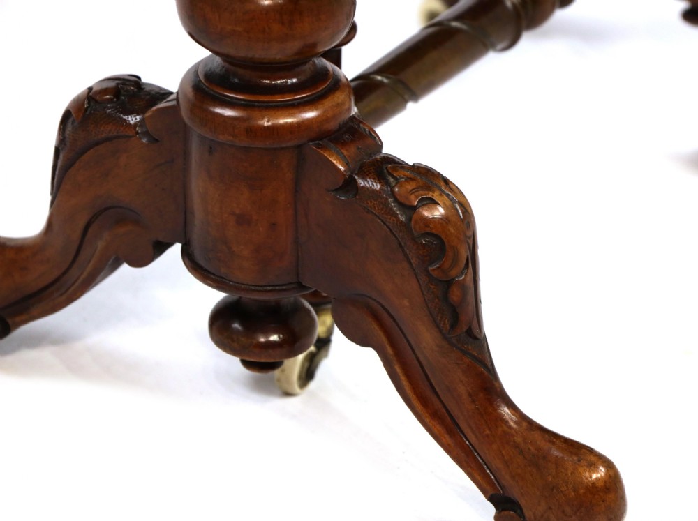 A Victorian Fine Quality Burr Walnut Inlaid Baby Sutherland Table View V