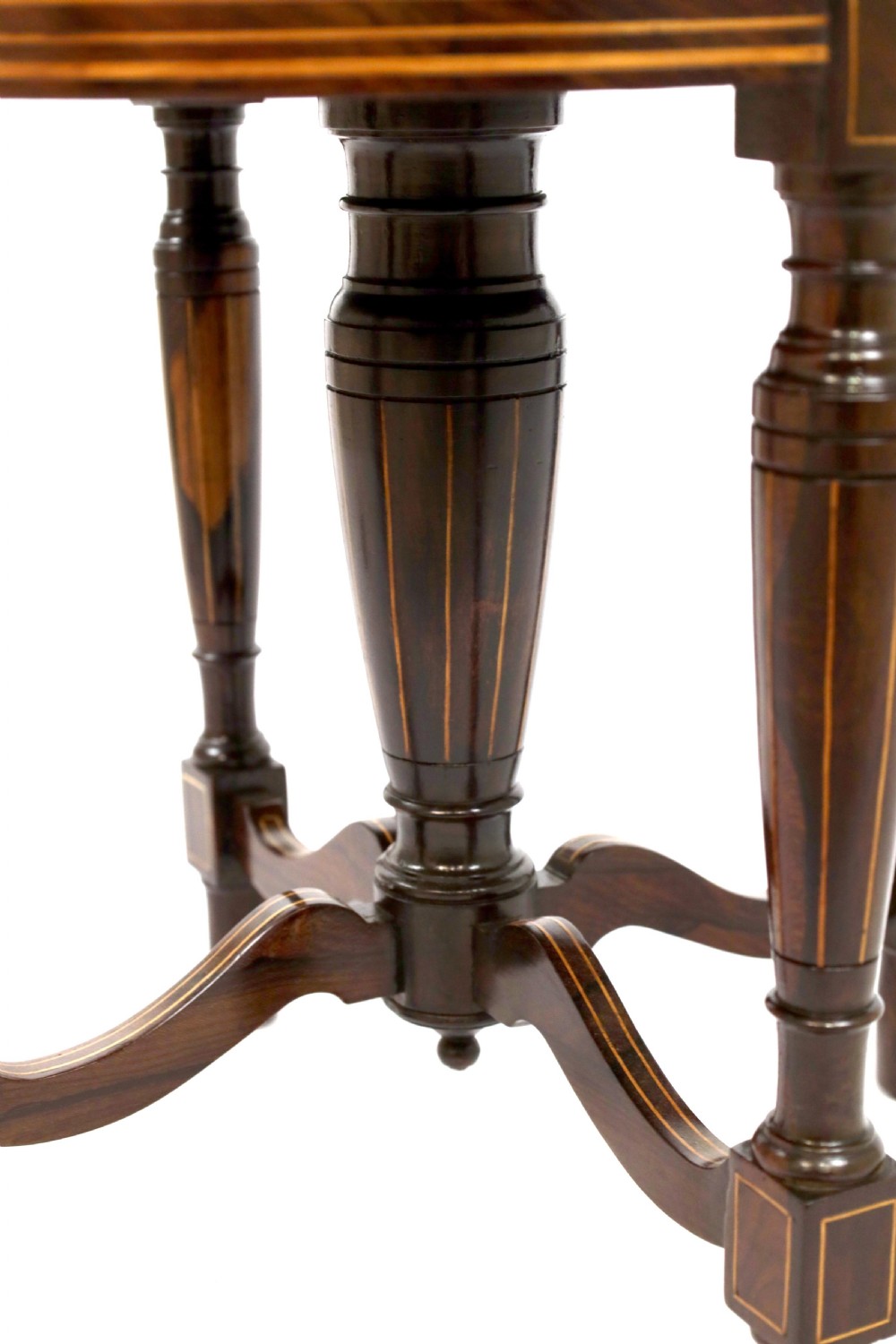 An Elegant Quality Inlaid Victorian Rosewood Harpist Stool View III