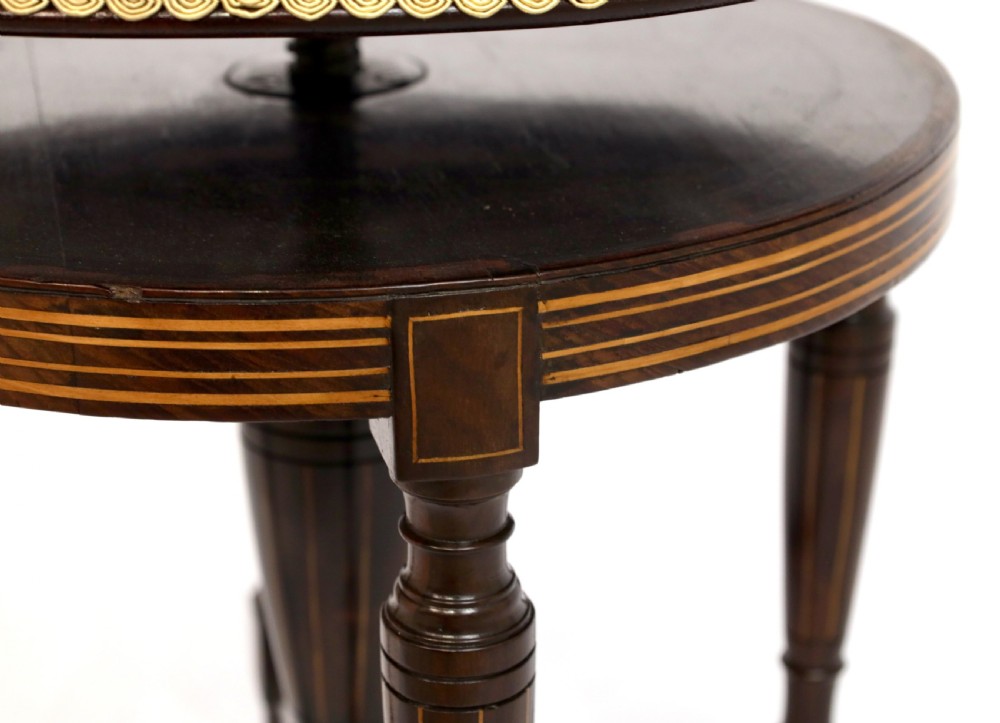 An Elegant Quality Inlaid Victorian Rosewood Harpist Stool View IV