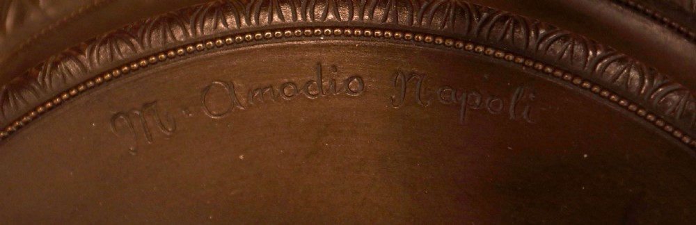 A Fine Grand Tour Patinated Bronze Figure of Narcissus, Signed, M. Amodio Napoli View VI