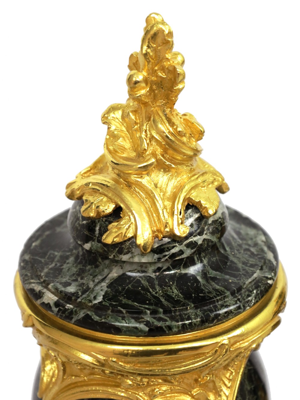 A Pair of Late 19th C Verde Antico and Ormolu Mounted Cassolettes View III