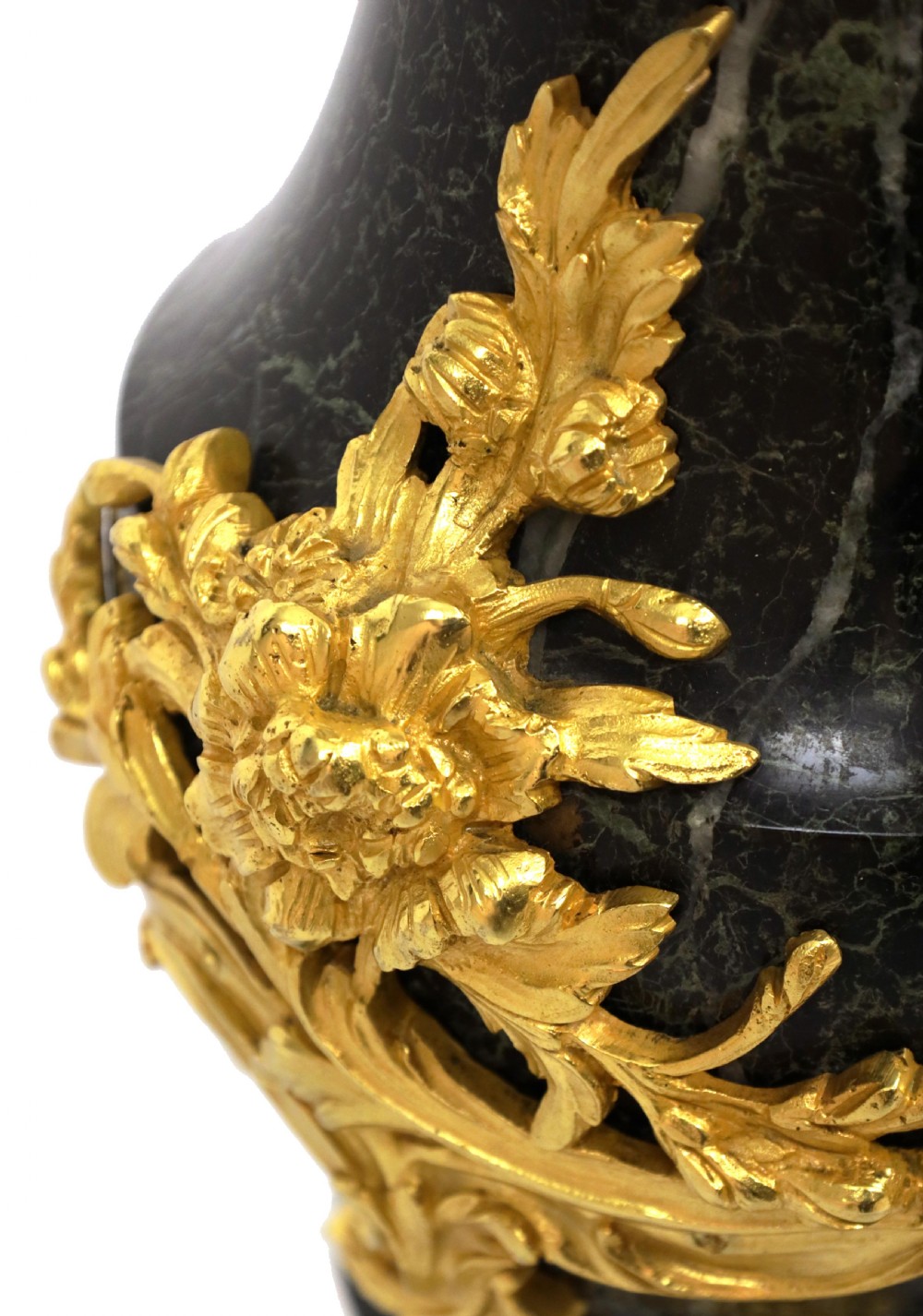 A Pair of Late 19th C Verde Antico and Ormolu Mounted Cassolettes View IV