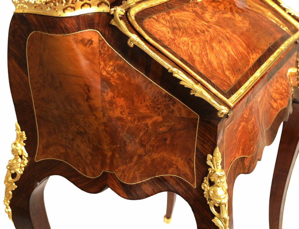 A Fine French Burr Walnut and Kingwood Ormolu Mounted Bureau de Dame View II