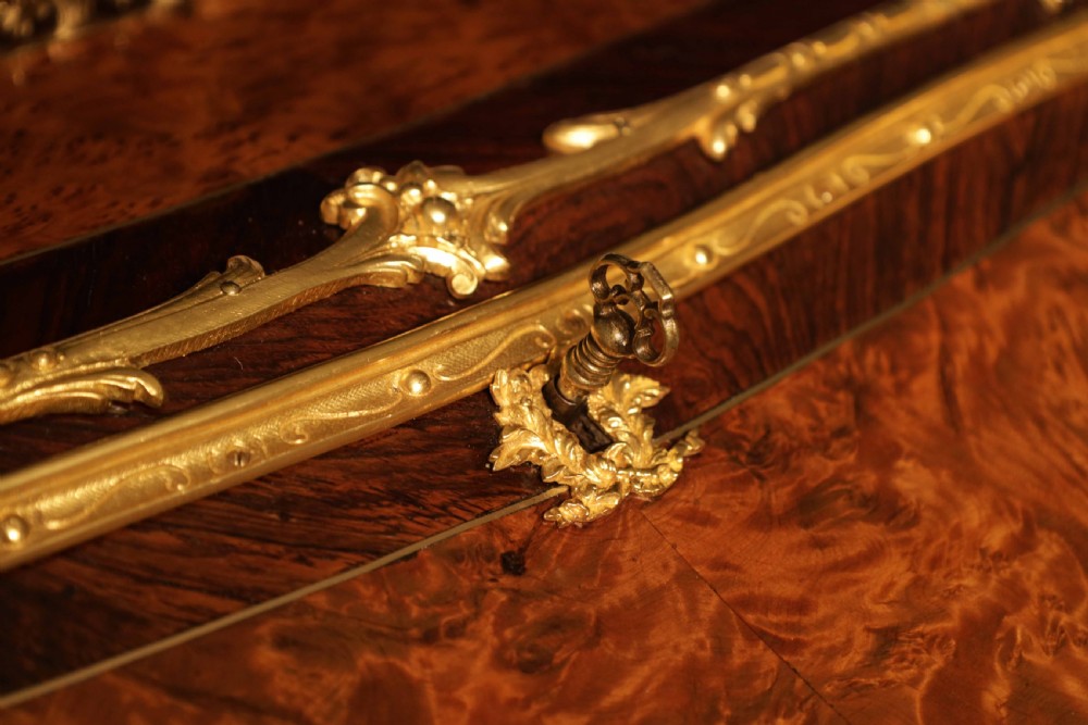 A Fine French Burr Walnut and Kingwood Ormolu Mounted Bureau de Dame View III