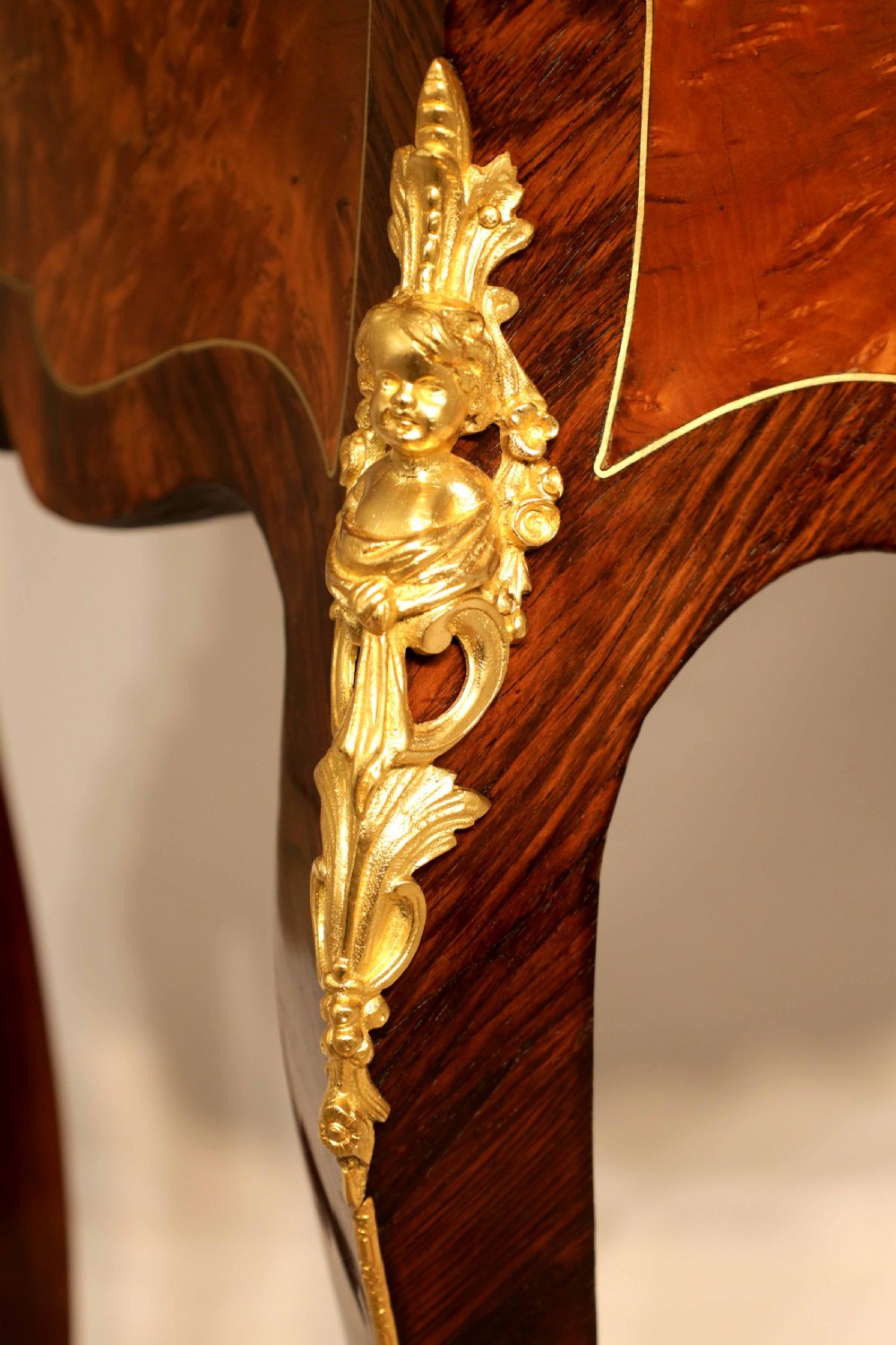 A Fine French Burr Walnut and Kingwood Ormolu Mounted Bureau de Dame View IV