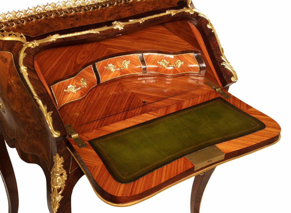 A Fine French Burr Walnut and Kingwood Ormolu Mounted Bureau de Dame View VI