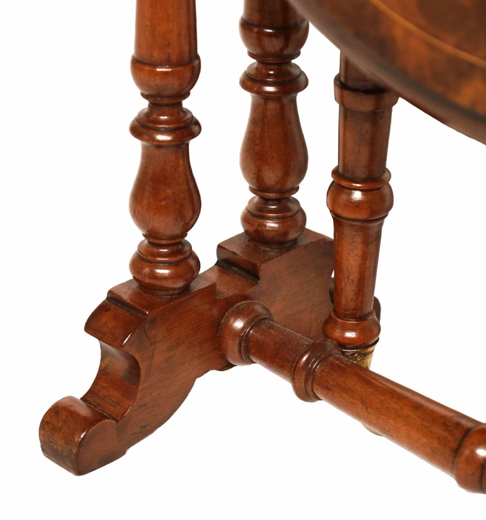 A Fine Quality Victorian Burr Walnut Inlaid Baby Sutherland Table View IV