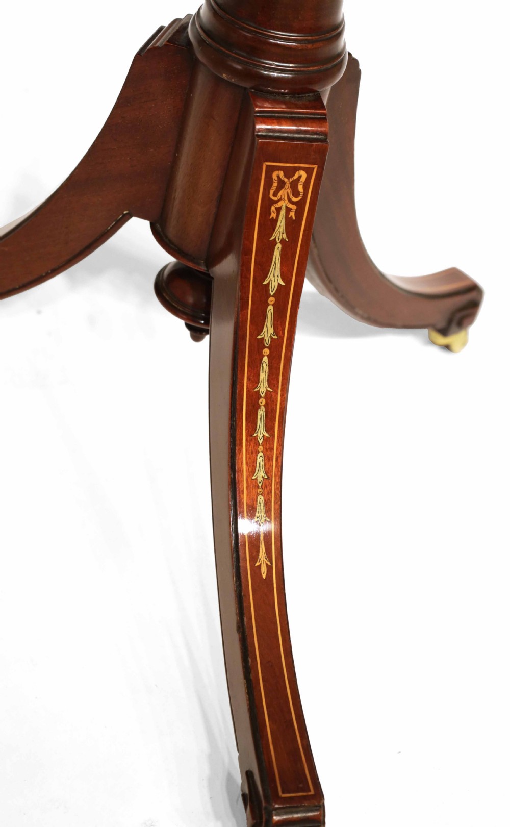 A Fine Victorian Inlaid Mahogany Circular Tripod Occasional Table View V