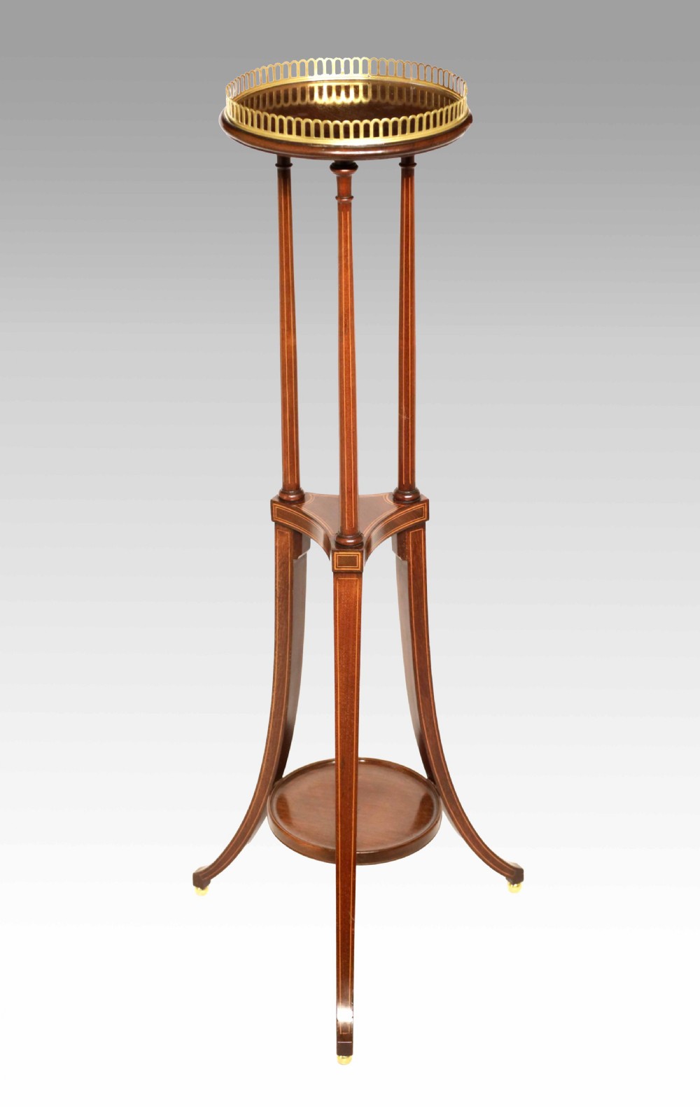 A Fine Victorian Inlaid Mahogany Torchere