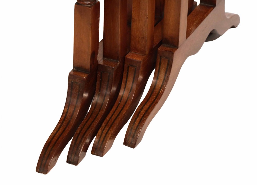 A Fine Set of 4 Victorian Inlaid Mahogany Nest of Tables View III