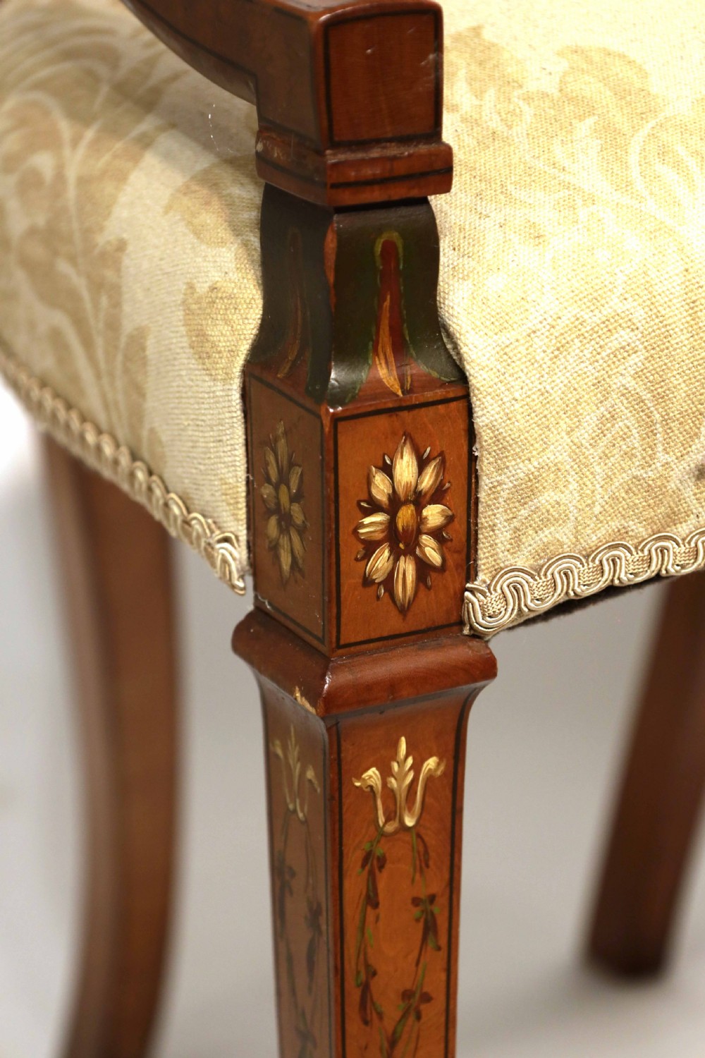 A Fine Pair of Victorian Inlaid Satinwood Shield Back Armchairs View IV