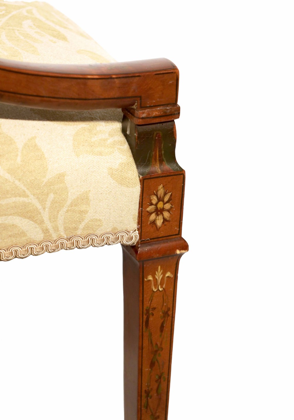 A Fine Pair of Victorian Inlaid Satinwood Shield Back Armchairs View VIII