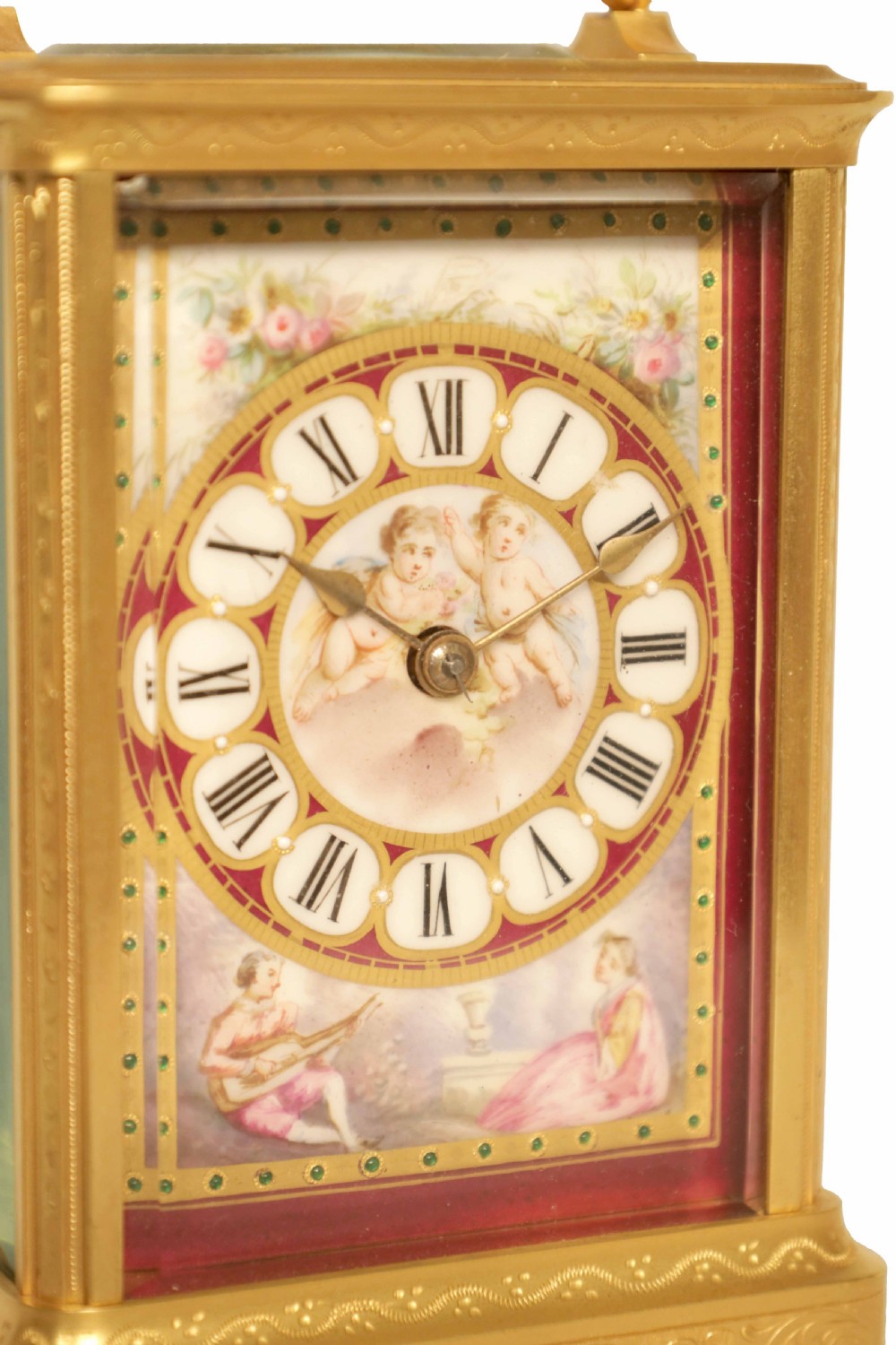 A Fine 19th C. French 'Sevres' Porcelain Panel Carriage Clock View II