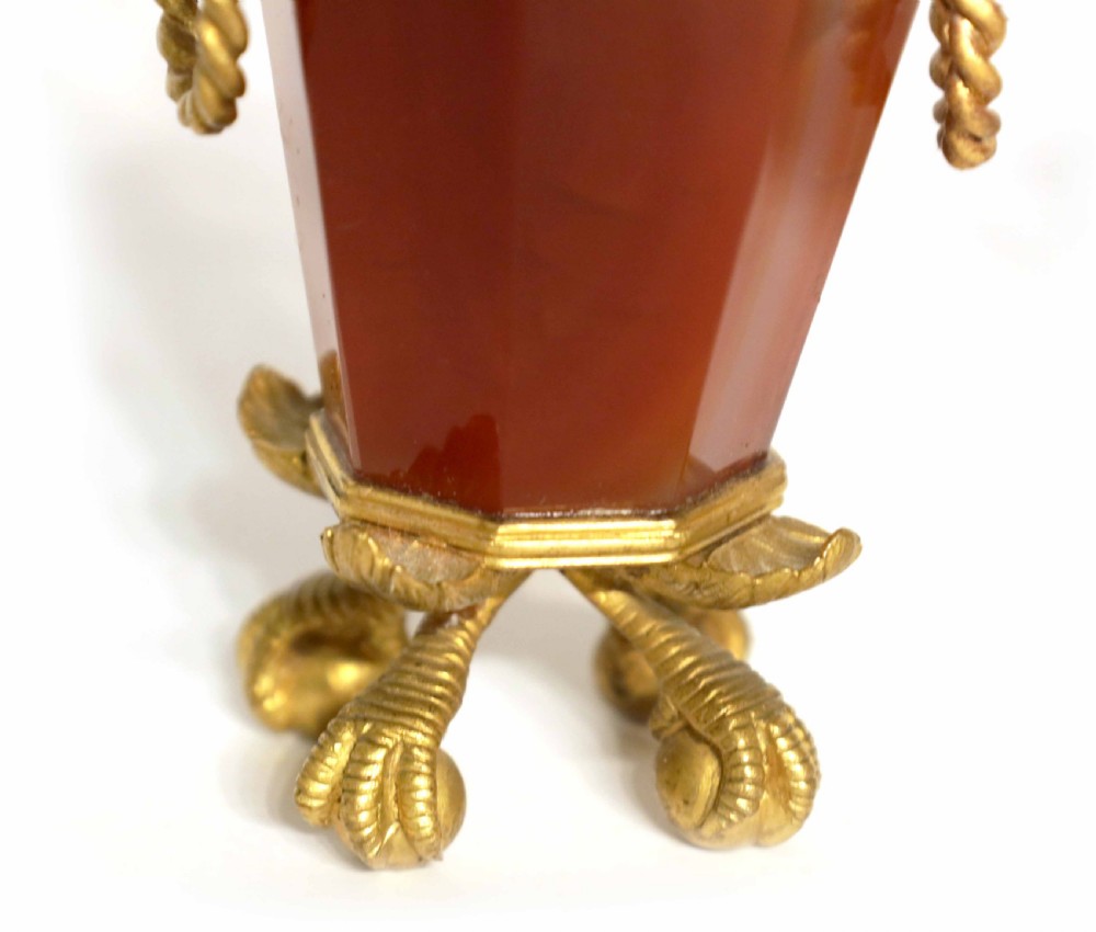A Fine Pair of 19th Century Agate and Ormolu Candlesticks View IV