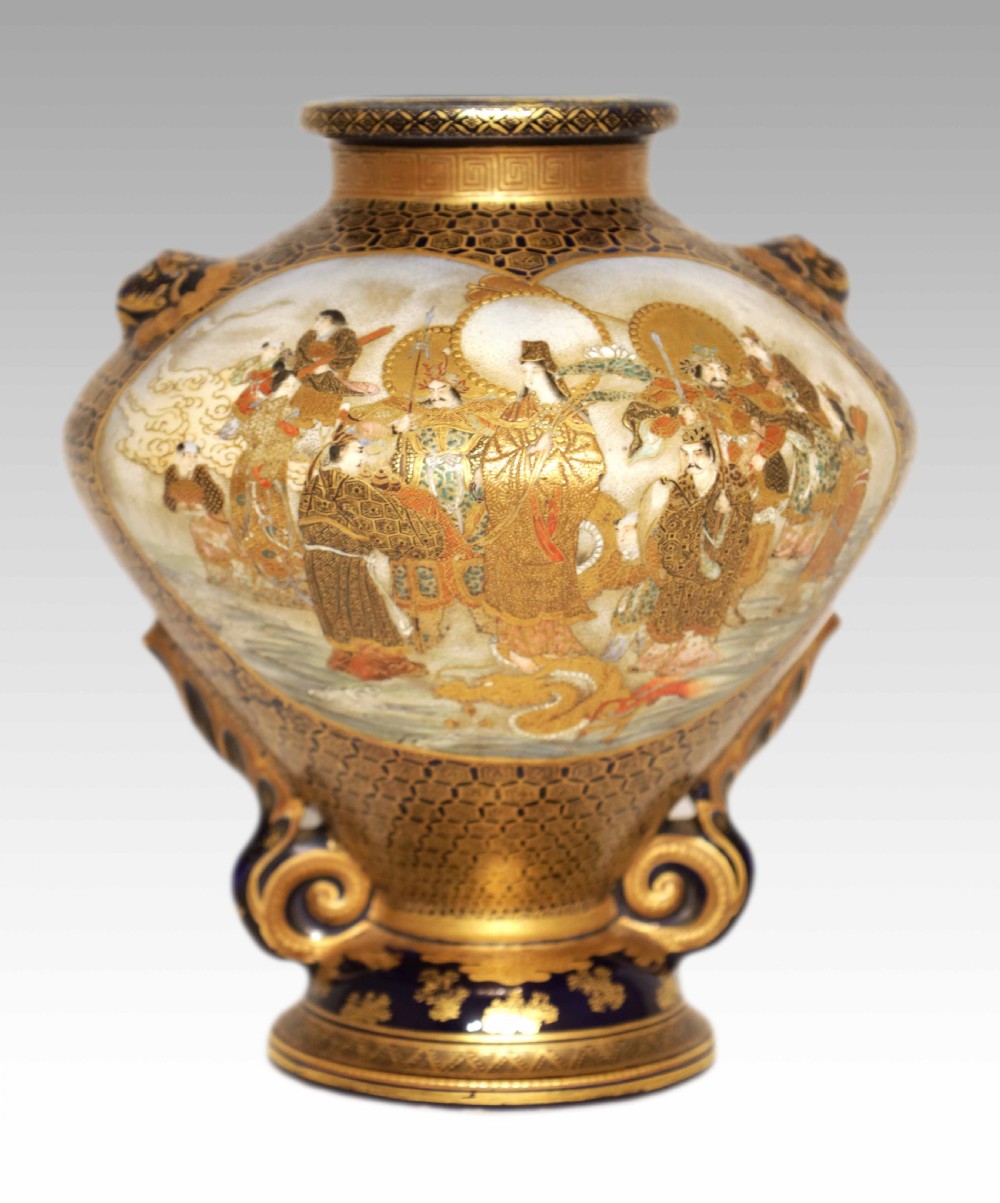 Attributed to Kinkozan, A Meiji Period Shouldered Satsuma Vase