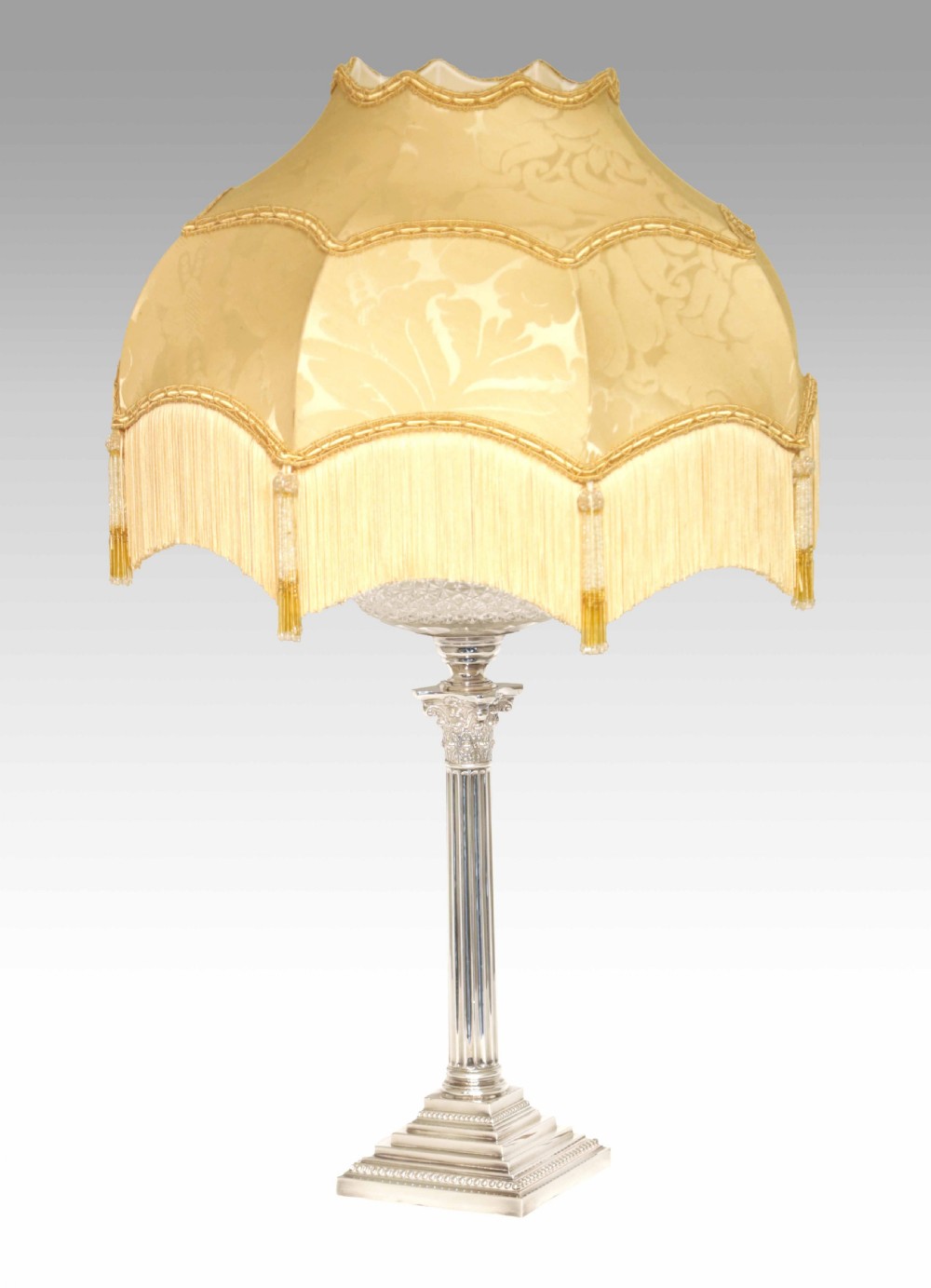 An Early Victorian Solid Silver Electrified Oil Table Lamp