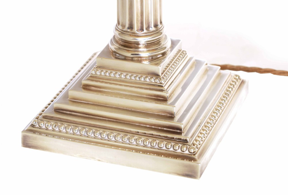 An Early Victorian Solid Silver Electrified Oil Table Lamp View II