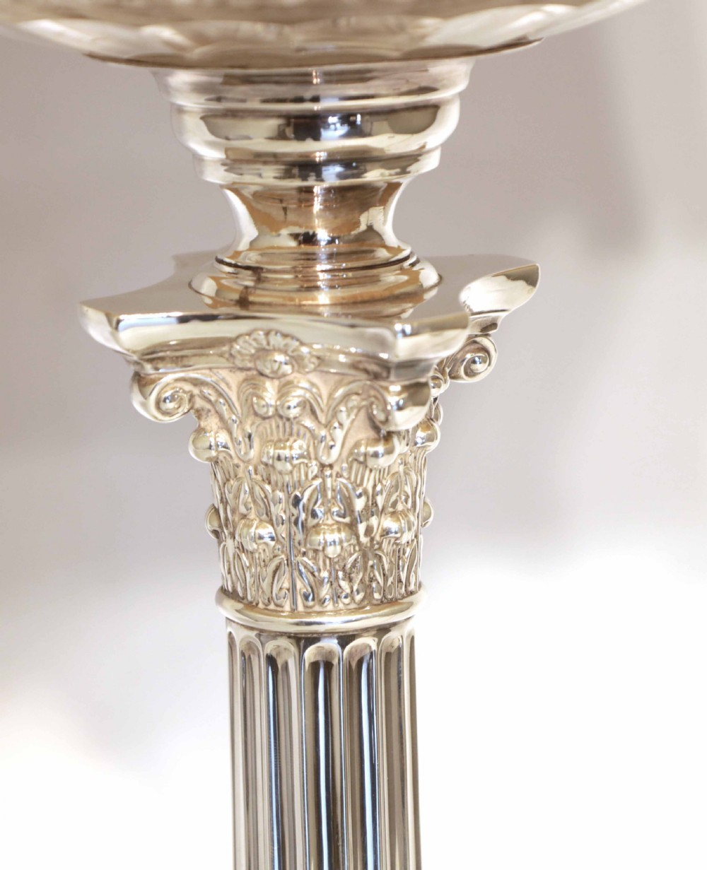 An Early Victorian Solid Silver Electrified Oil Table Lamp View III