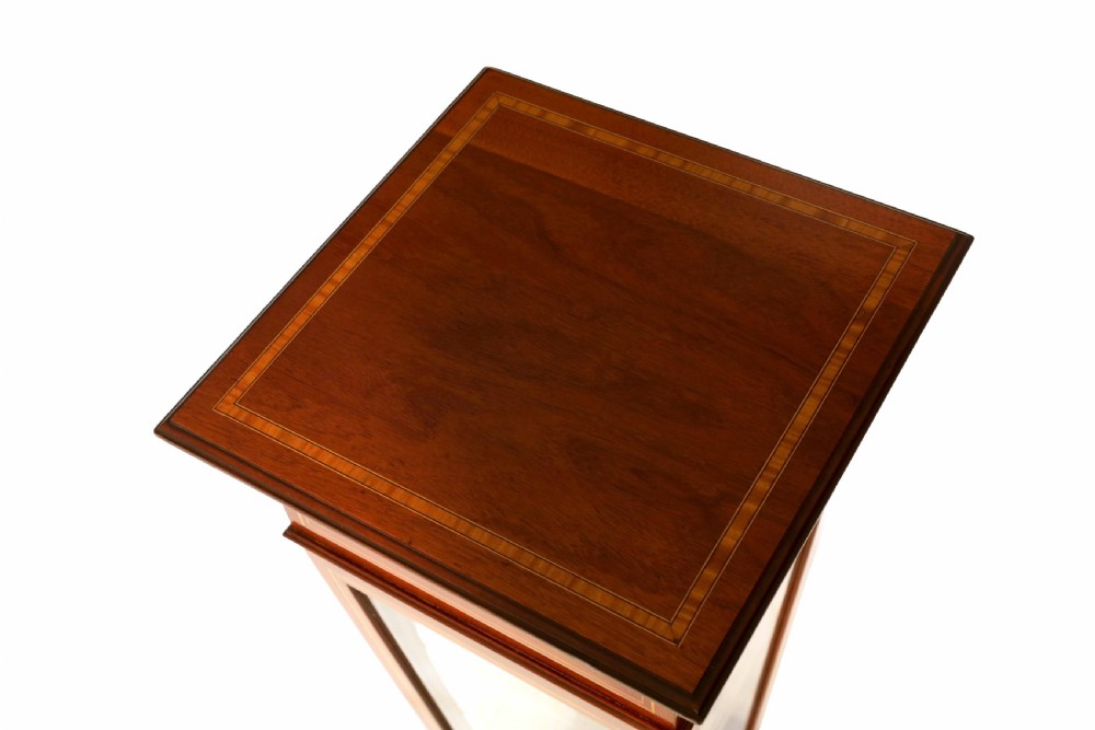 A Quality Victorian Inlaid Mahogany Glazed Display Pedestal View VI