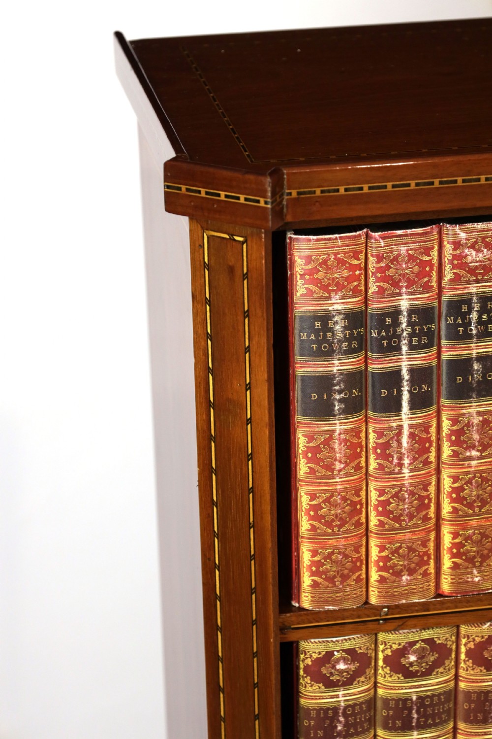 A Victorian Fine Quality Mahogany Inlaid Standing Open Bookcase View II