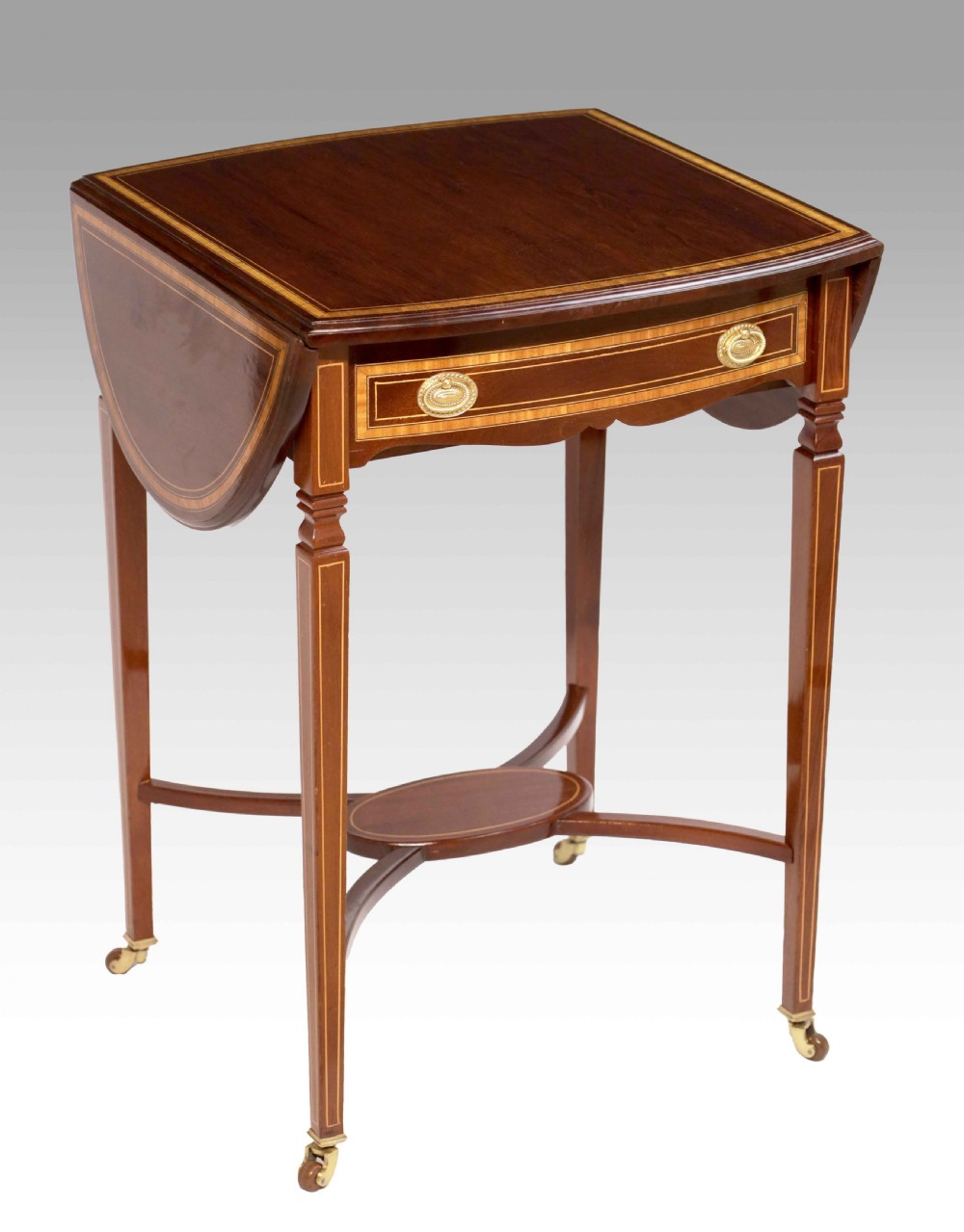 The Quality Edwardian Mahogany Inlaid Pembroke Table