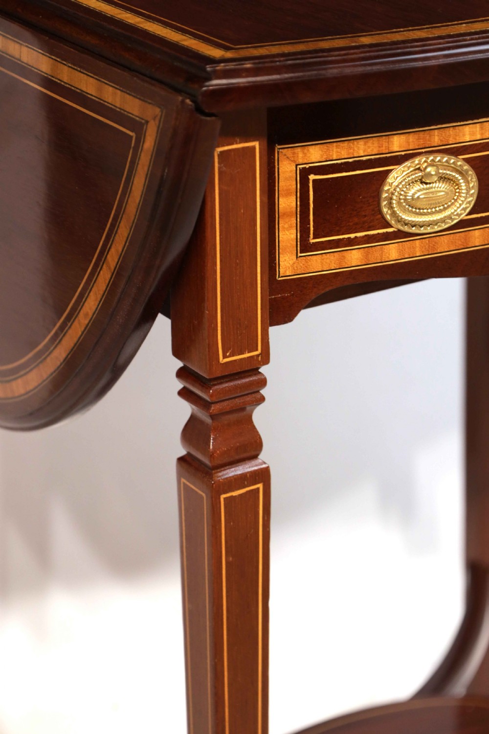 The Quality Edwardian Mahogany Inlaid Pembroke Table View II