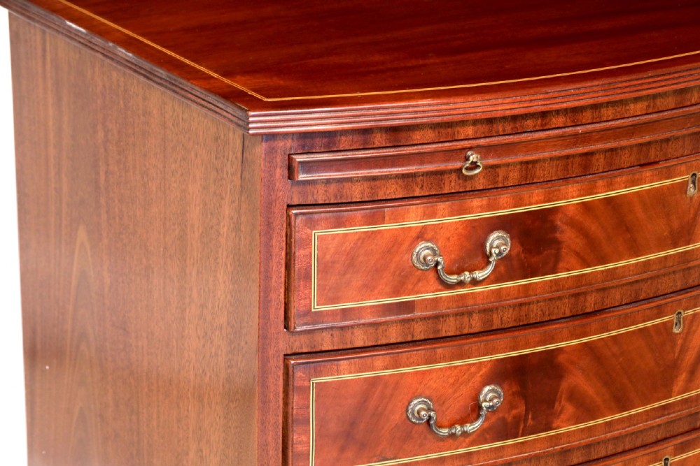 The Quality Edwardian Mahogany Inlaid Bow Fronted Chest View II