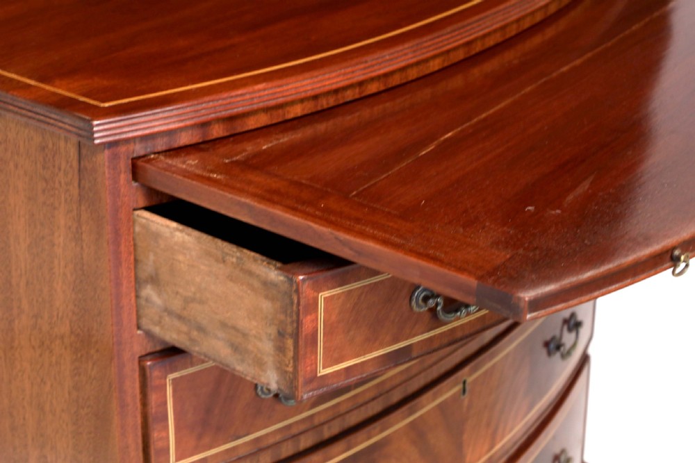 The Quality Edwardian Mahogany Inlaid Bow Fronted Chest View III