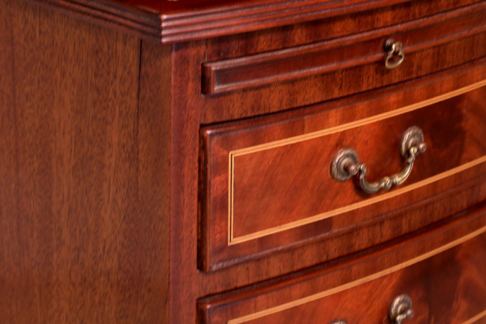 The Quality Edwardian Mahogany Inlaid Bow Fronted Chest View IV