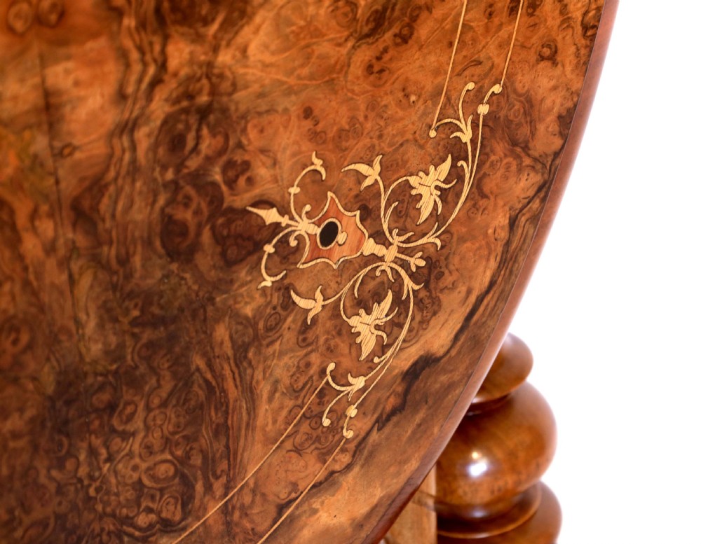 An Fine Victorian Burr Walnut Cabriole Leg Baby Sutherland Table View II