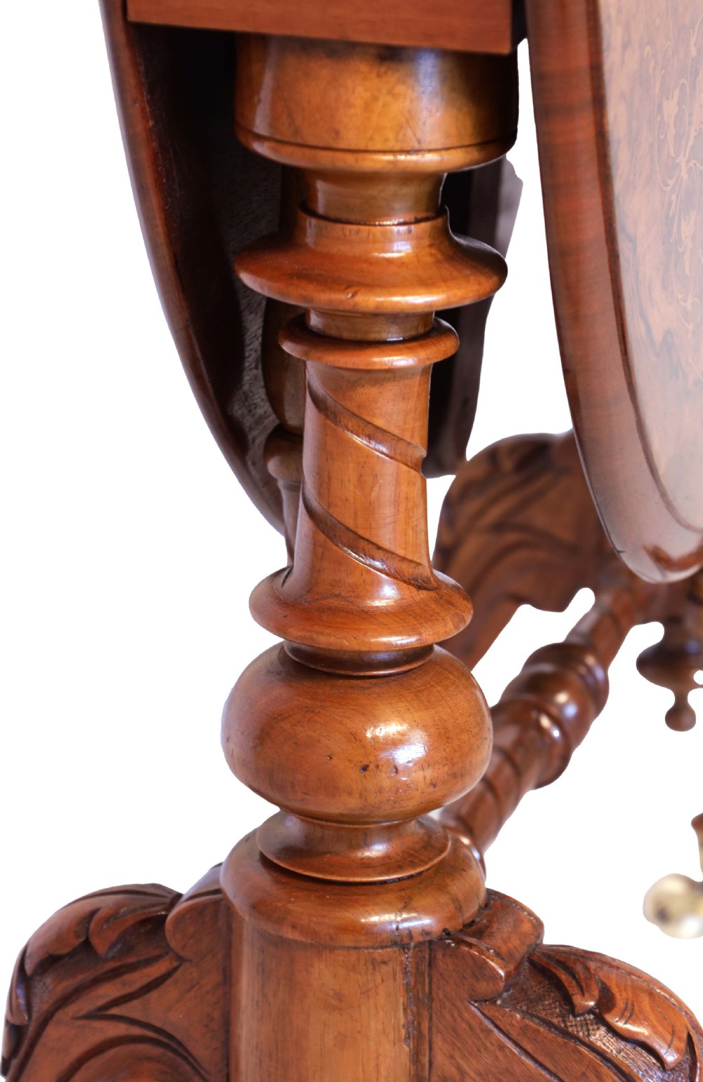 An Fine Victorian Burr Walnut Cabriole Leg Baby Sutherland Table View III