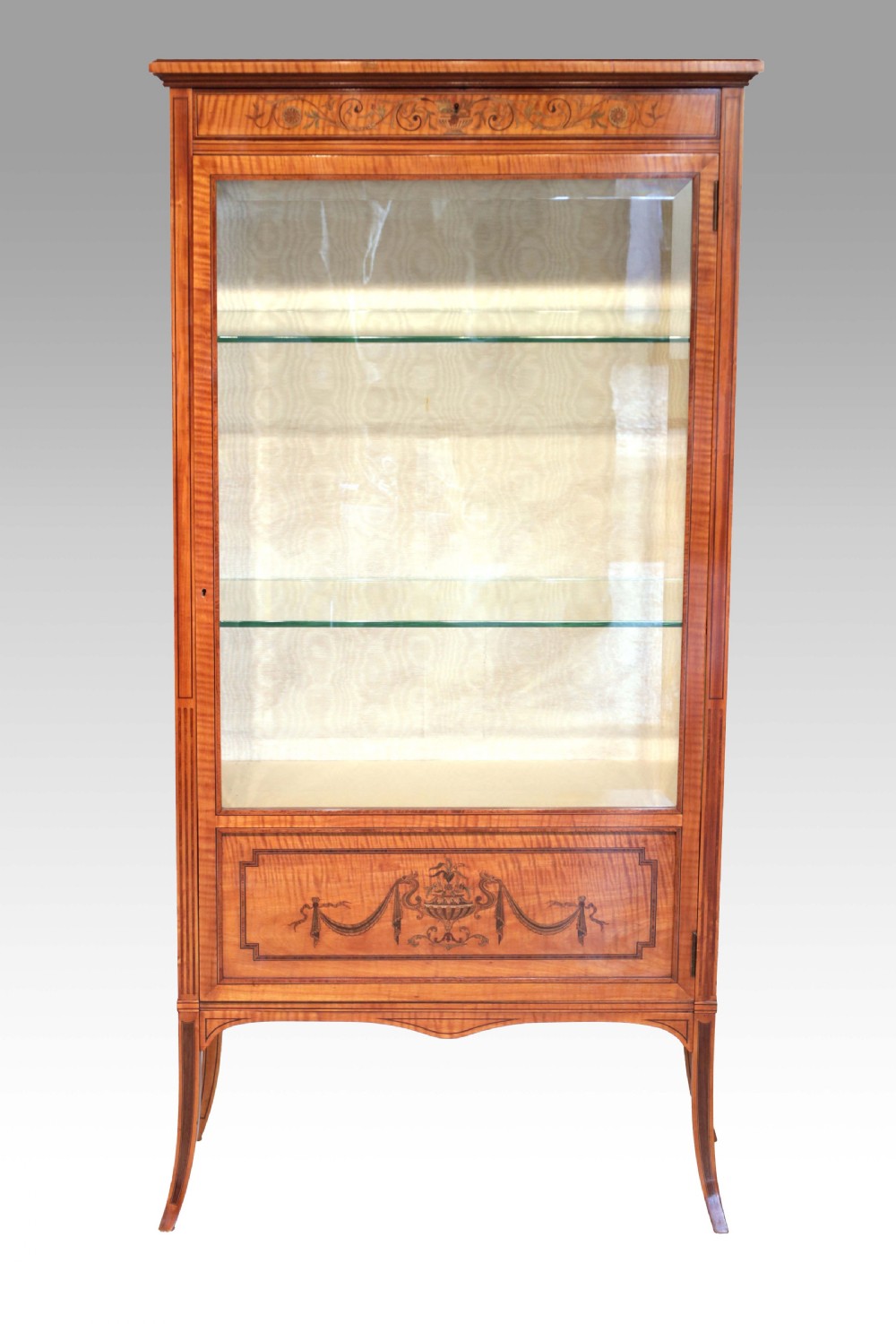 A Fine Victorian Satinwood Inlaid Display Cabinet