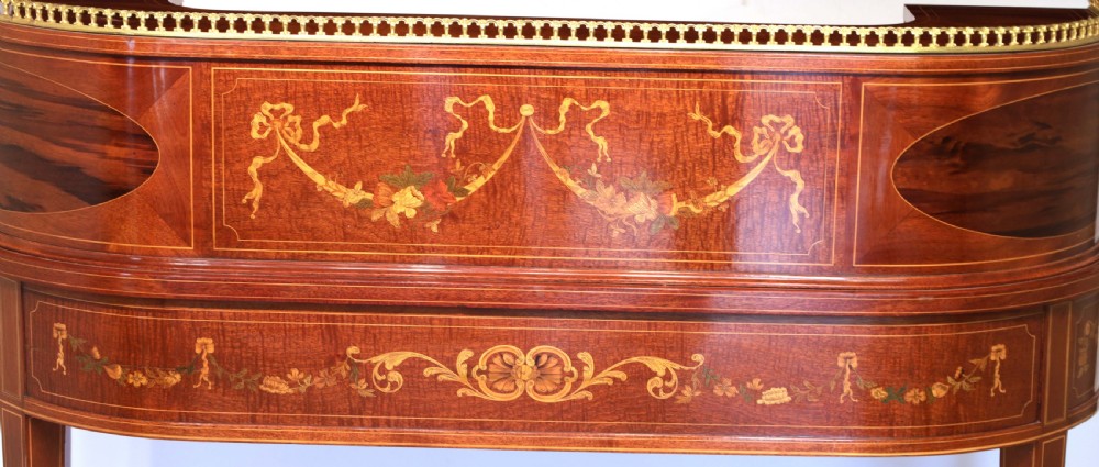 An Fine Late Victorian Mahogany Inlaid Carleton House Style Desk View VII