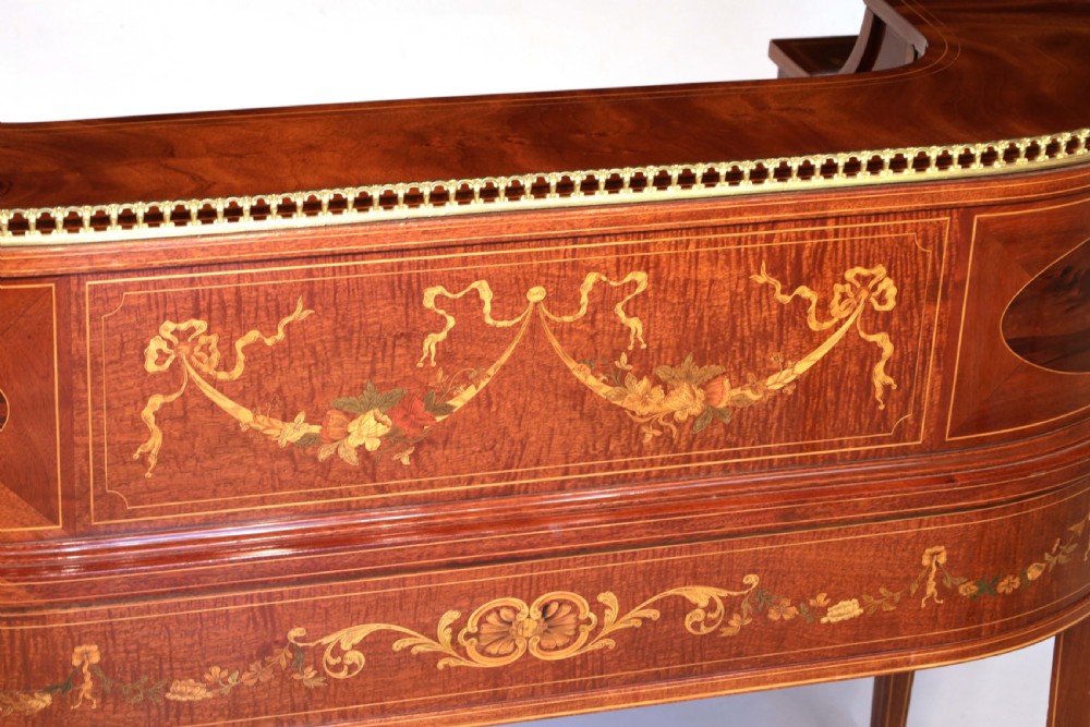 An Fine Late Victorian Mahogany Inlaid Carleton House Style Desk View VIII