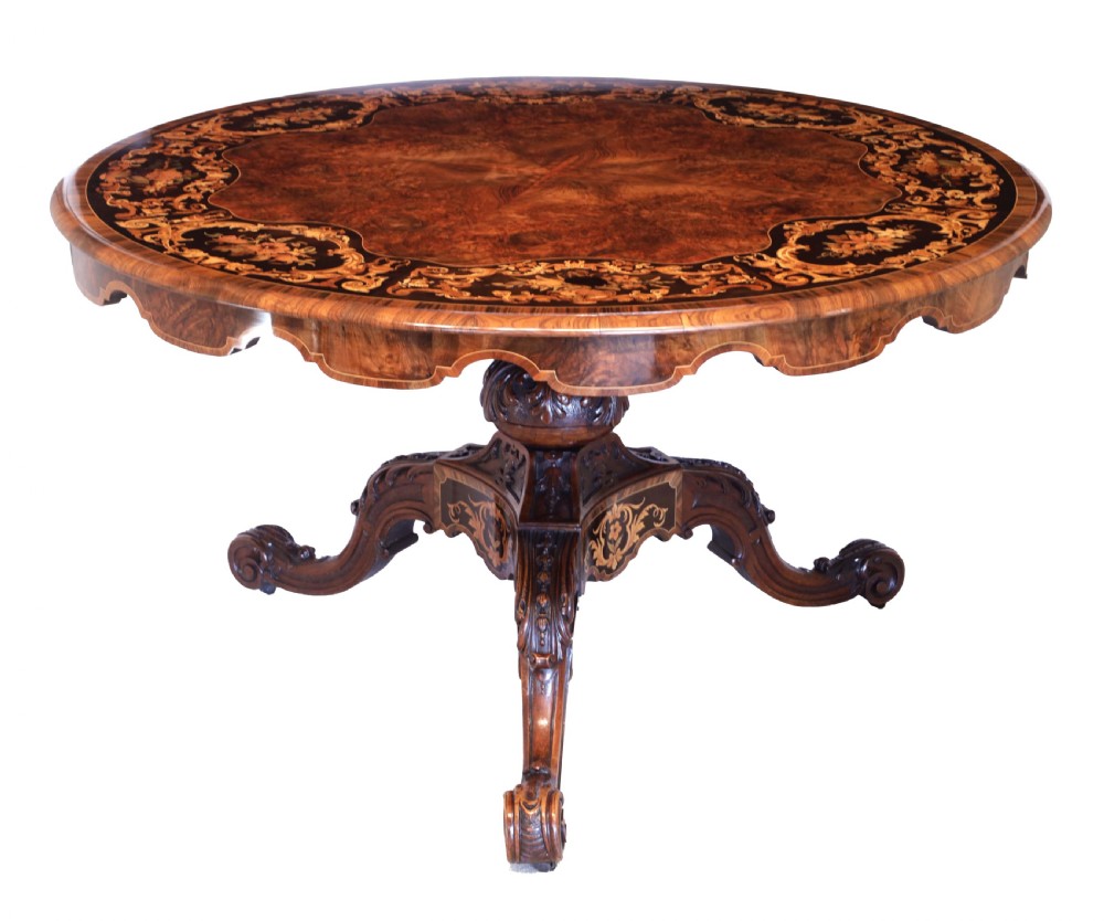 An Exhibition Quality Victorian Inlaid Burr Walnut Centre Table