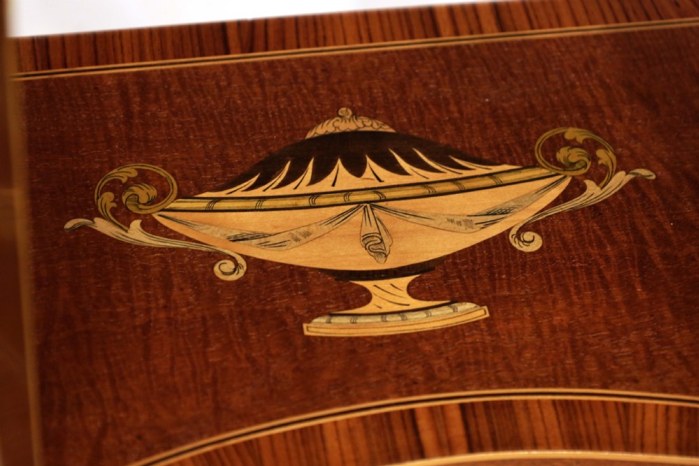A Late 19th Century Mahogany Inlaid Demi-Lune Table View III