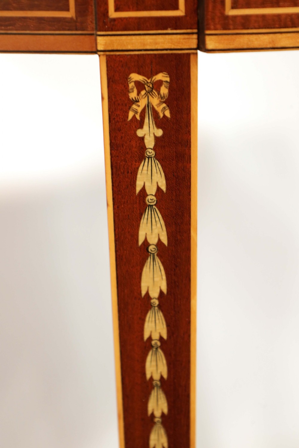 A Late 19th Century Mahogany Inlaid Demi-Lune Table View IV