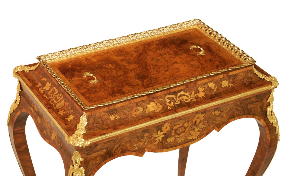A Late 19th Century Walnut And Marquetry Jardinière Table View III