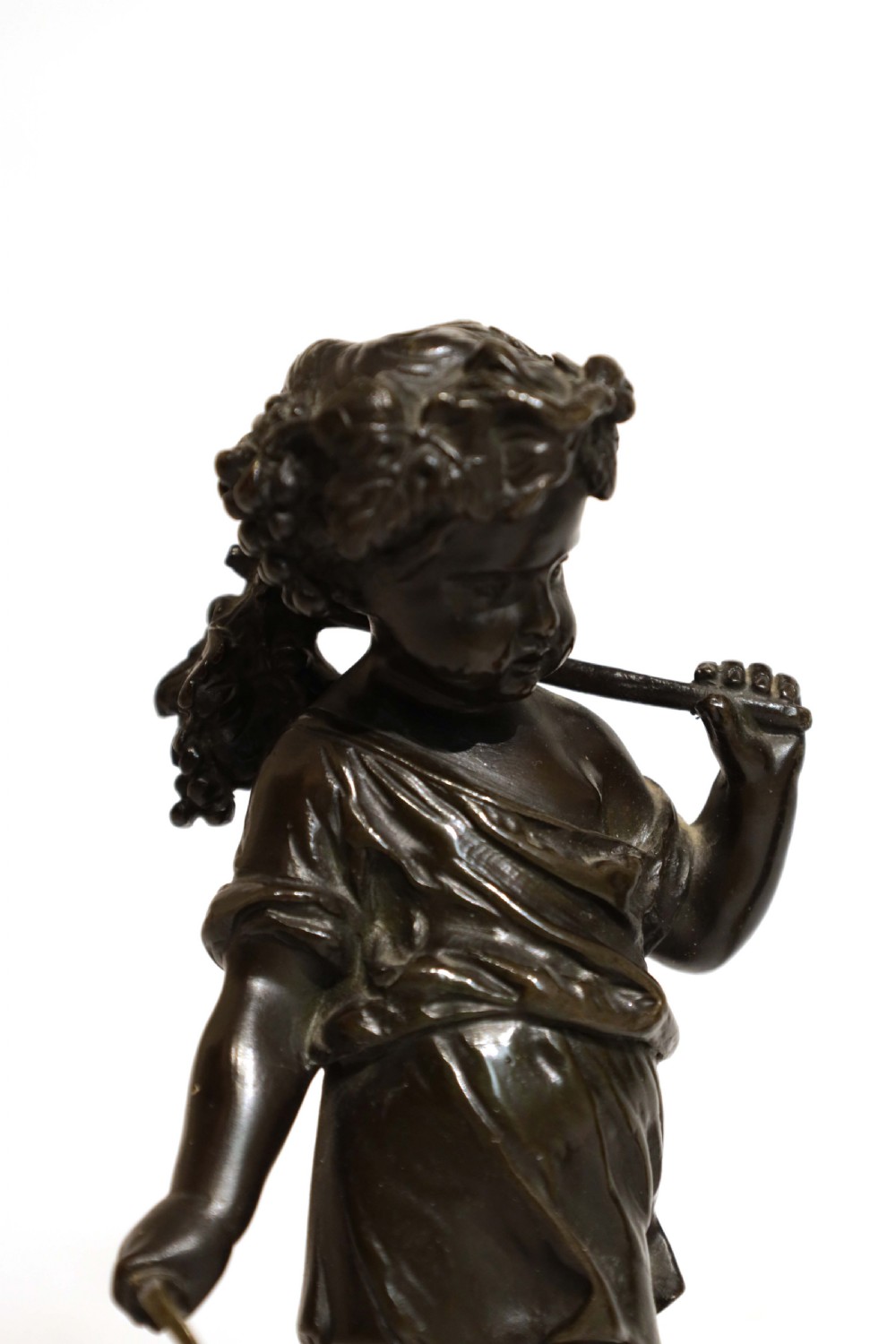 A Pair Of Victorian Bronze and Sienna Marble Harvest Putti Sculptures View III