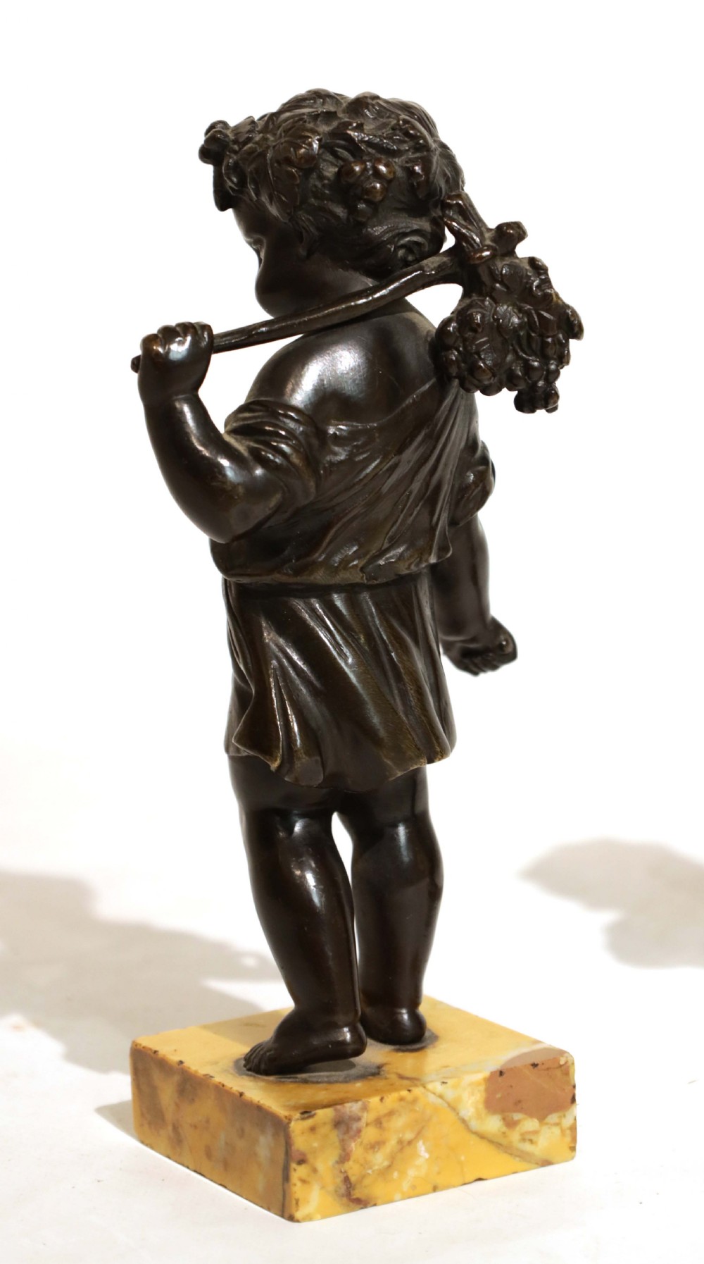 A Pair Of Victorian Bronze and Sienna Marble Harvest Putti Sculptures View VI