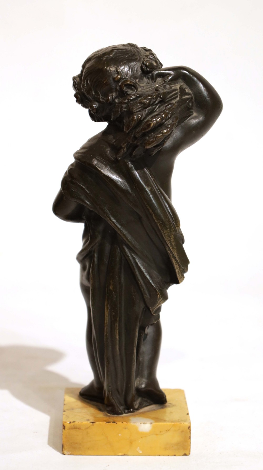 A Pair Of Victorian Bronze and Sienna Marble Harvest Putti Sculptures View VII