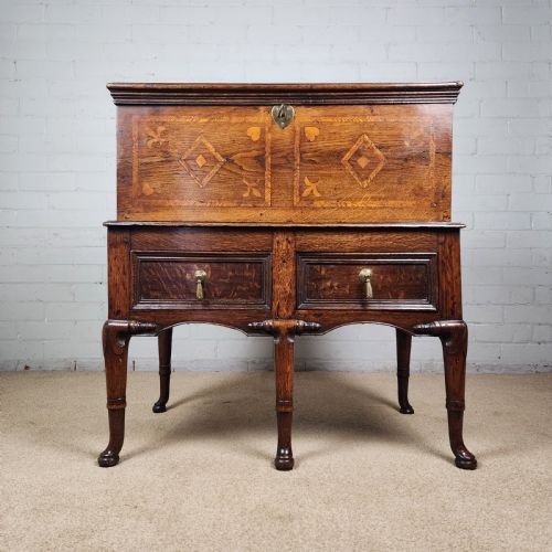 ANTIQUE OAK CHEST ON STAND 18TH CENTURY - ADDITIONAL PHOTO 5