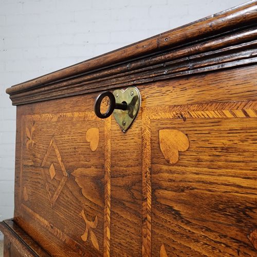 ANTIQUE OAK CHEST ON STAND 18TH CENTURY - ADDITIONAL PHOTO 8
