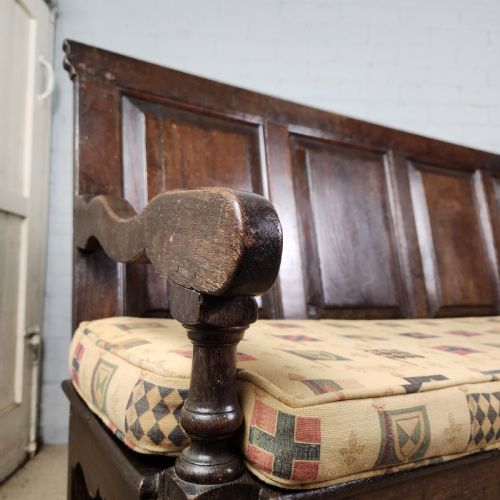 ANTIQUE OAK SETTLE 18TH CENTURY - ADDITIONAL PHOTO 3